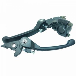 Juego de manetas de freno y embrague antirrotura para pit bike de 125 cc, plateadas