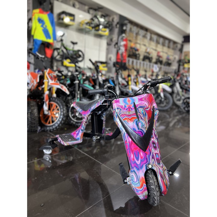 Triciclo drift eléctrico de asiento alto 250 W – Rosa